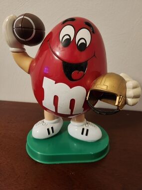 Vintage Red M&M's Football Player Mars Candy Dispenser